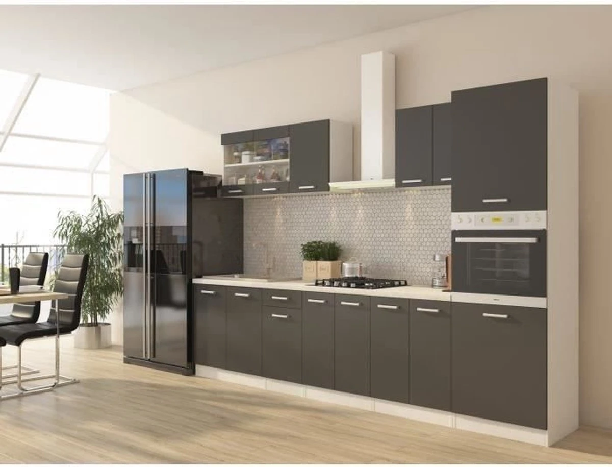 ULTRA Complete Keuken Met Ovenkolom En Werkblad Inbegrepen L 300 Cm - Matgrijs 3 ULTRA Complete Keuken Met Ovenkolom En Werkblad Inbegrepen L 300 Cm - Matgrijs