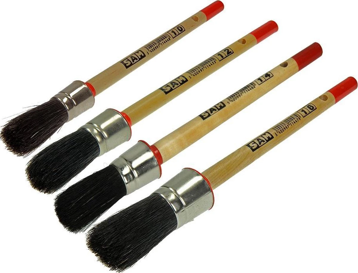 Sam Ronde Kwast Alkyd Bundel - Maat 10, 12, 14 En 16 3 Sam Ronde Kwast Alkyd Bundel - Maat 10, 12, 14 En 16