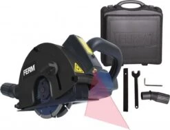 FERM WSM1009 Muurfrees - Freesmachine - 1700W - Met 2 Diamantschijven 125mm - Laser - Stofzuigadapter - Stevige Opbergkoffer