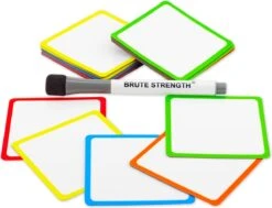 Whiteboard Scrum Magneten Met Stift - 25 Stuks - Mix - 5 Kleuren Kader - 7,5 X 7,5cm - Post It Notes Voor Magneetbord En Koelkast