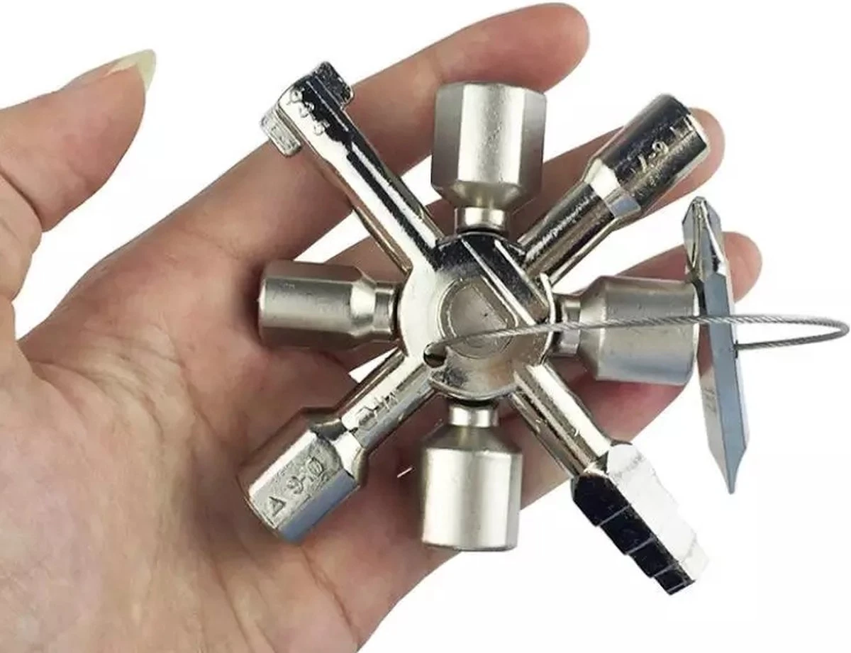 Multifunctionele Tool - Ronde - Driehoek - Vierkant Sleutel – Hand Gereedschap – Inwendig - Dubbelbaard - Halvemaan - Kruiskop - Schakelkast Sleutel - Universeel 7 Multifunctionele Tool - Ronde - Driehoek - Vierkant Sleutel – Hand Gereedschap – Inwendig - Dubbelbaard - Halvemaan - Kruiskop - Schakelkast Sleutel - Universeel - Afbeelding 5