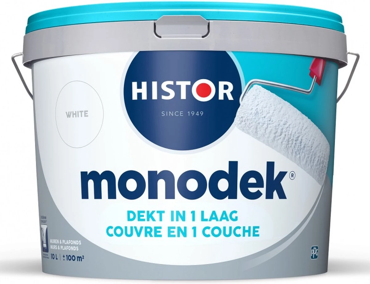 Histor Monodek Muurverf - 2,5 Liter - Wit 4 Histor Monodek Muurverf - 2,5 Liter - Wit - Afbeelding 2