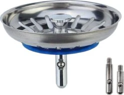 Gootsteen Afvoerstop Voor De Keuken 80 Mm - Afvoerplug - Korfplug - Universeel - Spoelbak Zeef - Ontstopper - Zeef - Gootsteen Plug - 1 Stuk - RVS