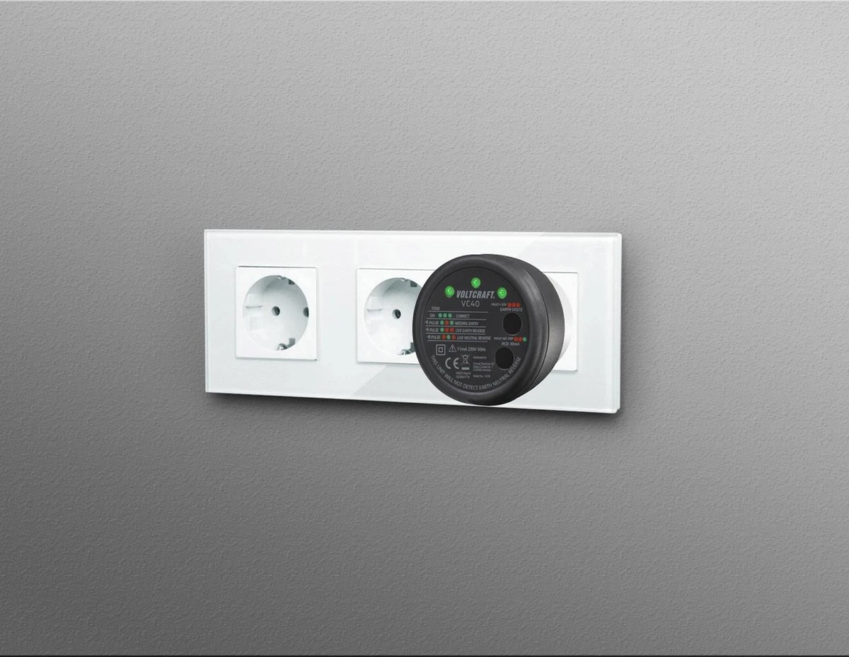 VOLTCRAFT VC40 Stopcontacttester CAT II 300 V 8 VOLTCRAFT VC40 Stopcontacttester CAT II 300 V - Afbeelding 6