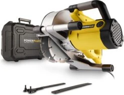 Powerplus POWX0650 Muurfrees - Sleufmachine - Sleuvenfrees - 1800W - 2x Ø150mm - Softstart - Zaagbladen Verstelbaar - Incl. Gereedschapskoffer, 2 Diamantzaagbladen En Stofzuigadaptor