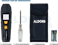 ALDORR Tools - Vochtmeter - Vochtigheidsmeter Voor Hout/wanden/bouwmateriaal - Incl 2x AAA Batterijen - LCD Display -WerkPro Verkoopwinkel 1200x933 7