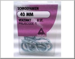 Deltafix Schroefhaak - Verzinkt - 40 Mm - 8 Stuks