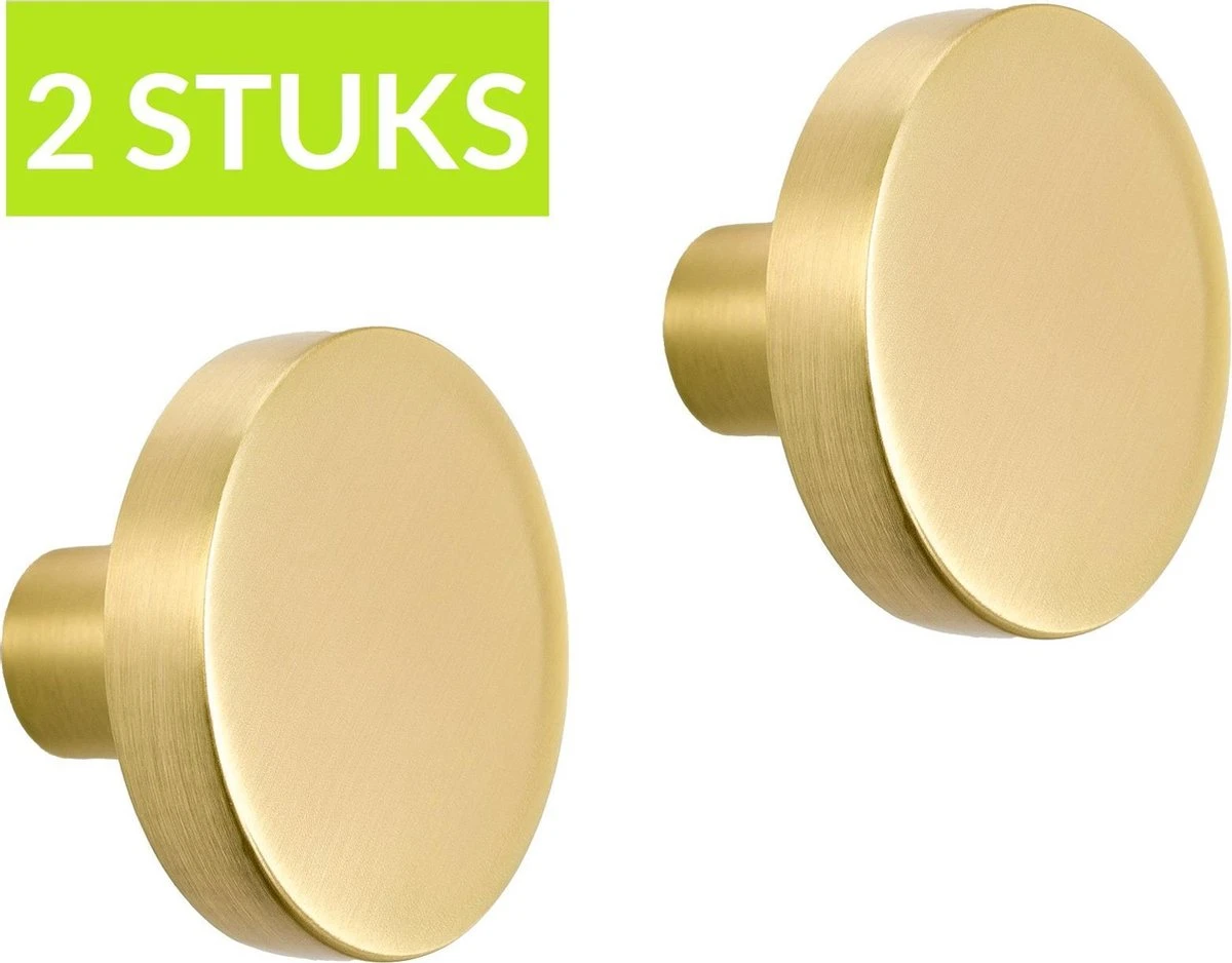 Kastknoppen Goud | 2 Stuks - Meubelknop - Deurknop Staal - Handgreep 3 Kastknoppen Goud | 2 Stuks - Meubelknop - Deurknop Staal - Handgreep