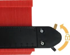 Aftekenhulp 25 CM Met LOCK - Profielmal - Profielaftaster - Meetinstrument - Contourmallen - Schuifmaat – Rood -WerkPro Verkoopwinkel 1200x946 9
