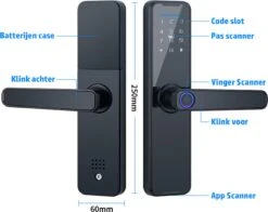 Merkloos Flient Smart Doorlock - Slimme Deurslot - Deurklink Met Vingerafdruk - Met APP & WiFi - BlueTooth - Kantoor Slot - Zwart - Anti Inbraak - TT LockApp -WerkPro Verkoopwinkel 1200x951 11