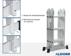 ALDORR Home - Vouwladder Aluminium 4 X 4 Treden Met Platform - 4,60 Meter -WerkPro Verkoopwinkel 1200x954 5