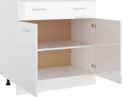 Decoways - Onderkast Met Lade 80x46x81,5 Cm Spaanplaat Hoogglans Wit 20 Decoways - Onderkast Met Lade 80x46x81,5 Cm Spaanplaat Hoogglans Wit -WerkPro Verkoopwinkel 1200x959 5