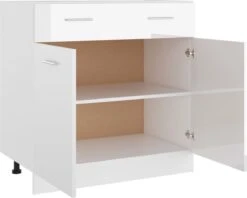 Decoways - Onderkast Met Lade 80x46x81,5 Cm Spaanplaat Hoogglans Wit 19 Decoways - Onderkast Met Lade 80x46x81,5 Cm Spaanplaat Hoogglans Wit -WerkPro Verkoopwinkel 1200x961 2