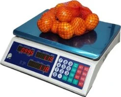 Merkloos Digitale Horeca, Markt, Pakket Prijs Weegschaal Met Voor En Achter LED Display 40KG En Oplaadbare Accu Nauwkeurigheid 5 Gram