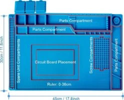 MMOBIEL Siliconen Antistatische Hittebestendige (500°C) Soldeermat 45 X 30 CM Voor Telefonie/Horloge/Sieraden Reparatie -WerkPro Verkoopwinkel 1200x968