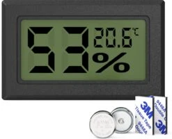 Tool Meister TM1 – Hygrometer & Thermometer - Binnen/Buiten/Koelkast – Digitaal -Zwart - Incl Batterijen