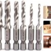 Merkloos 6-delig Boortap Set - Bit Boor Tap En Verzinken Set Gemaakt Van HSS - Gereedschap Boormachine M3-M10 - Schroefdraad Snijden - Combi Boortap - Gaten Boren - Incl. Klein Opbergdoosje -WerkPro Verkoopwinkel 1200x971 8