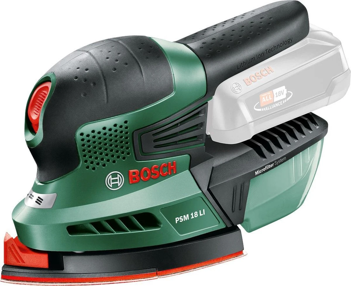 Bosch PSM 18 LI Accu Multischuurmachine - Zonder 18V Accu En Lader - Incl. 3 Schuurbladen 5 Bosch PSM 18 LI Accu Multischuurmachine - Zonder 18V Accu En Lader - Incl. 3 Schuurbladen - Afbeelding 3