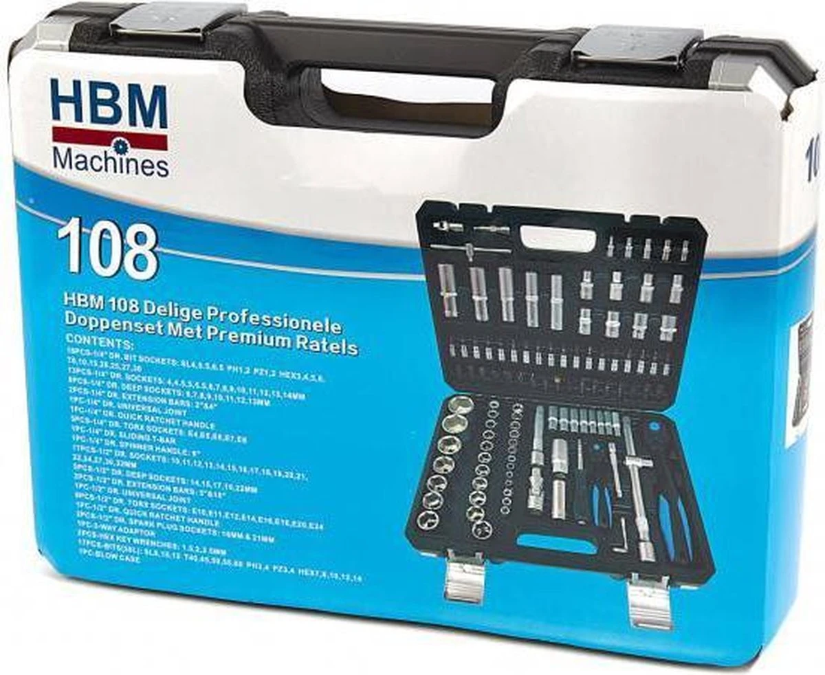 108 Delige Professionele Doppenset Met Premium Ratels 10 108 Delige Professionele Doppenset Met Premium Ratels - Afbeelding 8