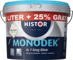 Histor Monodek Muurverf - 12,5 Liter - Gebroken Wit