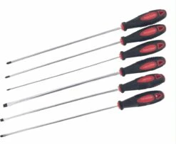 Hofftech Schroevendraaier Set - 6 Delig - Lang - Plat + Kruiskop