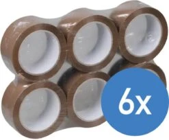 DULA Verpakkingstape - Bruin - 6 Rollen Dozentape 50 Mm X 60 M - Plakband
