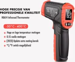 DynaBright Digitale Infrarood Thermometer - Bereik -50 T/m +400 °C - Incl. Batterijen - IR Thermometer - Warmtemeter -WerkPro Verkoopwinkel 1200x992 12