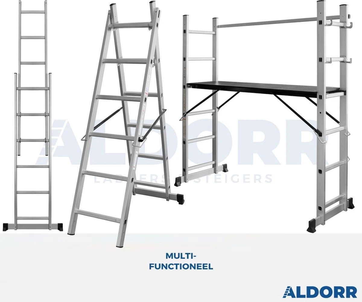 ALDORR Home - 2x6 Multifunctionele Kamersteiger - Ladder - Werkhoogte 2,60 Meter 5 ALDORR Home - 2x6 Multifunctionele Kamersteiger - Ladder - Werkhoogte 2,60 Meter - Afbeelding 3