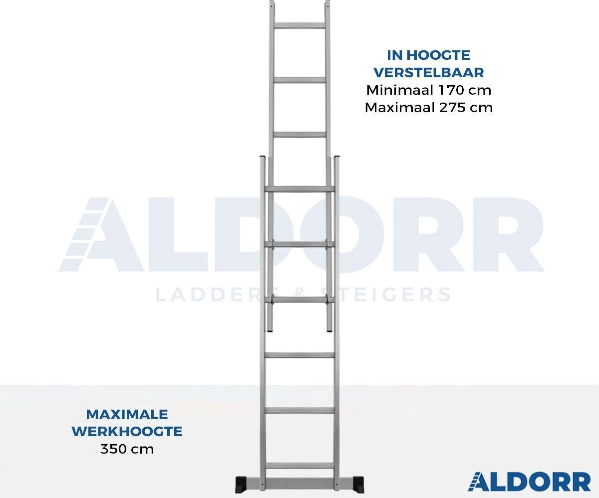 ALDORR Home - 2x6 Multifunctionele Kamersteiger - Ladder - Werkhoogte 2,60 Meter 7 ALDORR Home - 2x6 Multifunctionele Kamersteiger - Ladder - Werkhoogte 2,60 Meter - Afbeelding 5