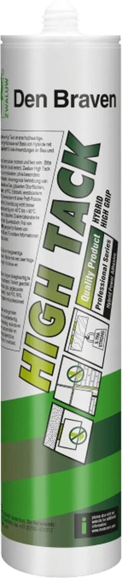 Zwaluw Den Braven High Tack Lijmkit - Wit - 290ml -WerkPro Verkoopwinkel 254x1200