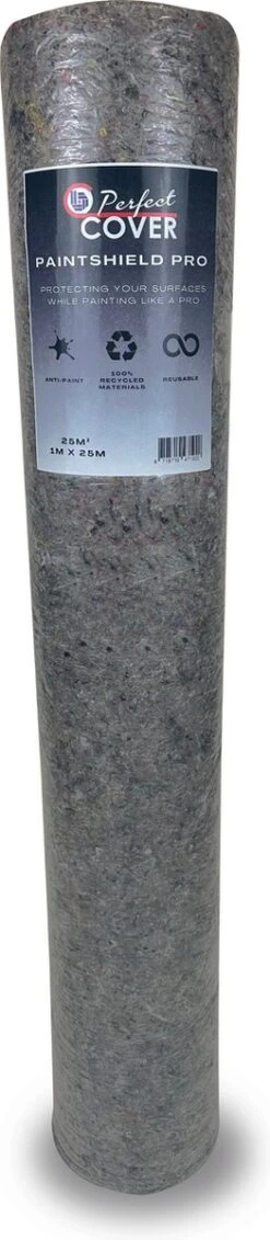 Perfect Cover® - Painthsield Pro - 1M X 25M - Gerecycled Katoenvlies - Vloeistofdicht - Absorberend - Anti-slip - Stootvast - Scheurbestendig