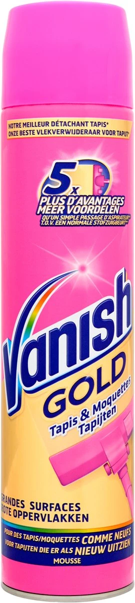 Vanish Gold Mousse Tapijt Vlekverwijderaar - 3 X 600 Ml - Grootverpakking 8 Vanish Gold Mousse Tapijt Vlekverwijderaar - 3 X 600 Ml - Grootverpakking - Afbeelding 6