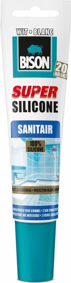 Bison Super Silicone Sanitair Wit - 150 Ml.