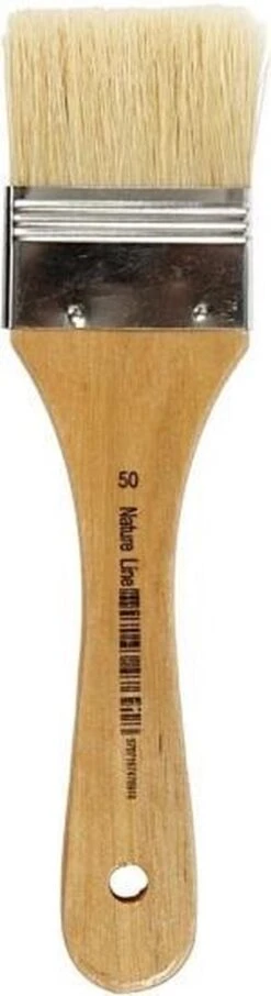 Merkloos Brede Kwast Met Varkensharen 50 Mm