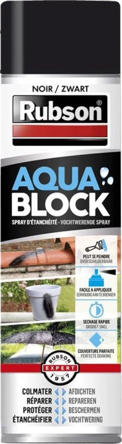 Rubson Aquablock Rubberspray 300 Ml - ZWART - Vloeibaar Rubber Seal - Rubber Spray - Rubber Coating -WerkPro Verkoopwinkel 332x1200 1