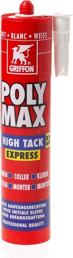 Griffon 6303764 Poly Max High Tack Express Montagelijm - Koker - Wit - 435gr