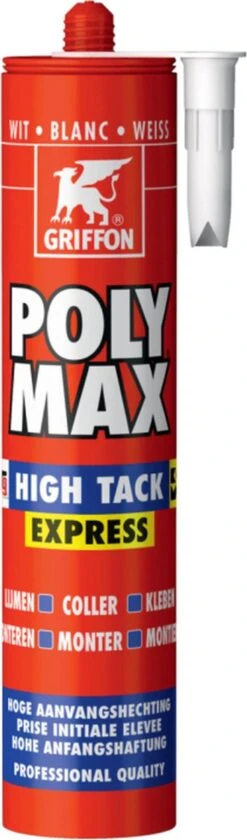 Griffon 6303764 Poly Max High Tack Express Montagelijm - Koker - Wit - 435gr -WerkPro Verkoopwinkel 353x1200 3