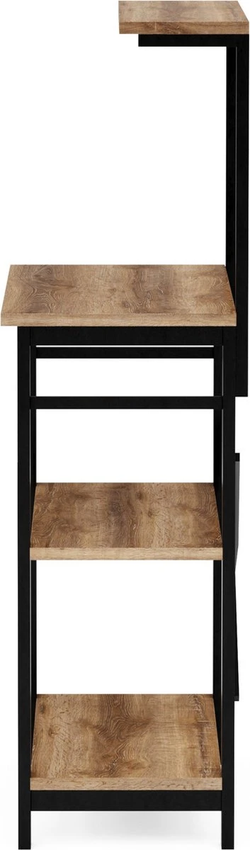 FurniChic, Keukenplank, Keukentrolley, Keukenkast, Bakkerij Plank, Magnetronplank, Kruidenrek, Voor Potten En Pannen, Industrieel Ontwerp, OAK(Sacramento EIK) - 60 X 40 X 128 Cm (l X B X H) 4 FurniChic, Keukenplank, Keukentrolley, Keukenkast, Bakkerij Plank, Magnetronplank, Kruidenrek, Voor Potten En Pannen, Industrieel Ontwerp, OAK(Sacramento EIK) - 60 X 40 X 128 Cm (l X B X H) - Afbeelding 2