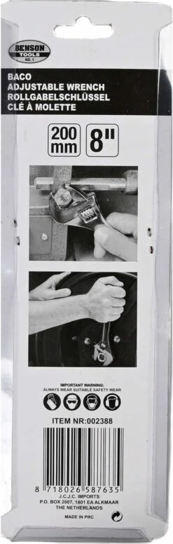 Benson Baco Verstelbare Moersleutel 8" - 20 Cm -WerkPro Verkoopwinkel 382x1200