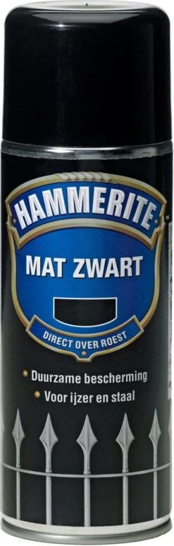 Hammerite Metaallak - Mat - Zwart - 400 Ml