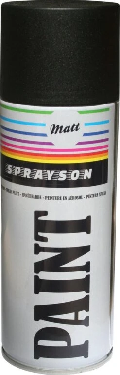 Sprayson Verf Spuitbus - Spuitlak - Ral9005 Mat Zwart - 400 Ml