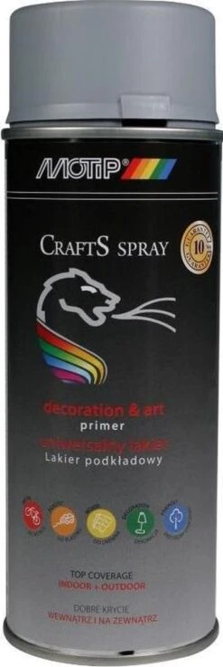 Motip Premium Primer Spuitbus - Spray Crafts Base Coat Grijs - Primer - Metaal - Plastic - Hout