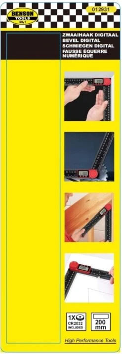 Benson Instelbare Winkelhaak - Zwaaihaak - Digitaal - 200 Mm -WerkPro Verkoopwinkel 413x1200