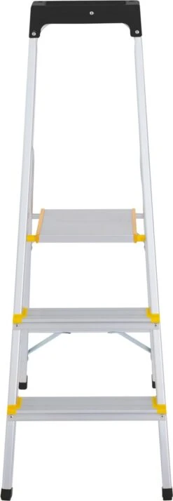 Panthera Huishoudtrap - Keukentrap 3 Treden - Aluminium - Max Werkhoogte: 2.56 Meter - Voor Particulier En Professioneel Gebruik -WerkPro Verkoopwinkel 415x1200
