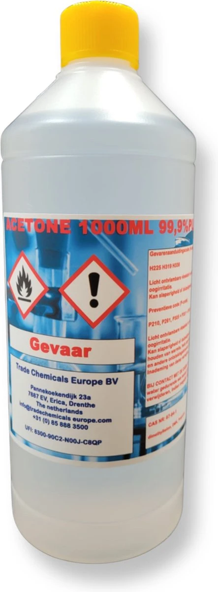 Zuivere - Aceton - Propanone - Verf Verdunner - Nagellak Remover - 1000ml - 1 Liter 3 Zuivere - Aceton - Propanone - Verf Verdunner - Nagellak Remover - 1000ml - 1 Liter