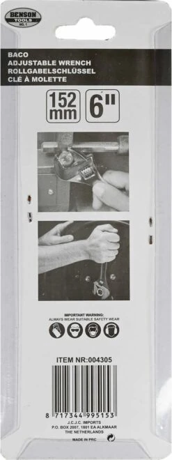 Benson Baco Verstelbare Moersleutel 6" - 15 Cm -WerkPro Verkoopwinkel 449x1200