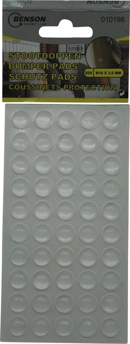 Benson Siliconendruppels - Stootdoppen 50 Stuks - Ø 10 X 3.0 Mm 4 Benson Siliconendruppels - Stootdoppen 50 Stuks - Ø 10 X 3.0 Mm - Afbeelding 2
