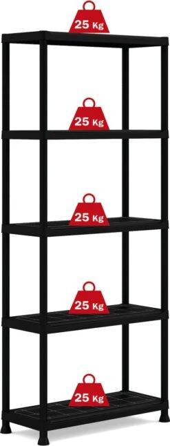Keter Plus Shelf 75/5 - 5 Planken - 75x32x176 Cm - Zwart -WerkPro Verkoopwinkel 459x1200 1