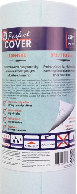 Perfect Cover® Ademend - 100cm X 25m - Zelfklevend Afdekvlies - Bescherm Uw Vloer Tijdens Het Klussen - Vloer Bescherming - Trap Bescherming - Klussen - Schilderen - Stucadoor - Variant Stucloper