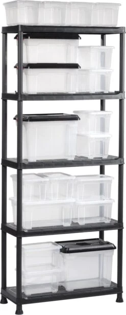 Keter Plus Shelf 75/5 - 5 Planken - 75x32x176 Cm - Zwart -WerkPro Verkoopwinkel 481x1200 1